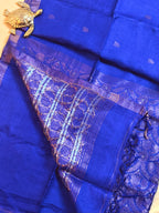 Silk Mark Certified Handloom Tussar Silk Saree with Zari Anchal