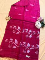 Silk Mark Certified Handloom Matka Silk Saree with Needle Jamdani