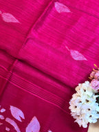 Silk Mark Certified Handloom Matka Silk Saree with Needle Jamdani