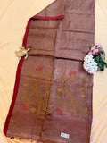 Silk Mark Certified Handloom Tussar Silk Saree with Needle Jamdani