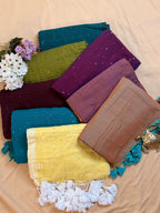 Handwoven Mul Cotton Saree with Sparkling Sequin