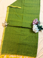 Handwoven Mul Cotton Saree with Sparkling Sequin