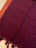 Handwoven Mul Cotton Saree with Sparkling Sequin