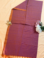 Handwoven Mul Cotton Saree with Sparkling Sequin