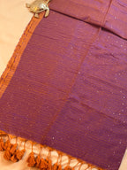 Handwoven Mul Cotton Saree with Sparkling Sequin