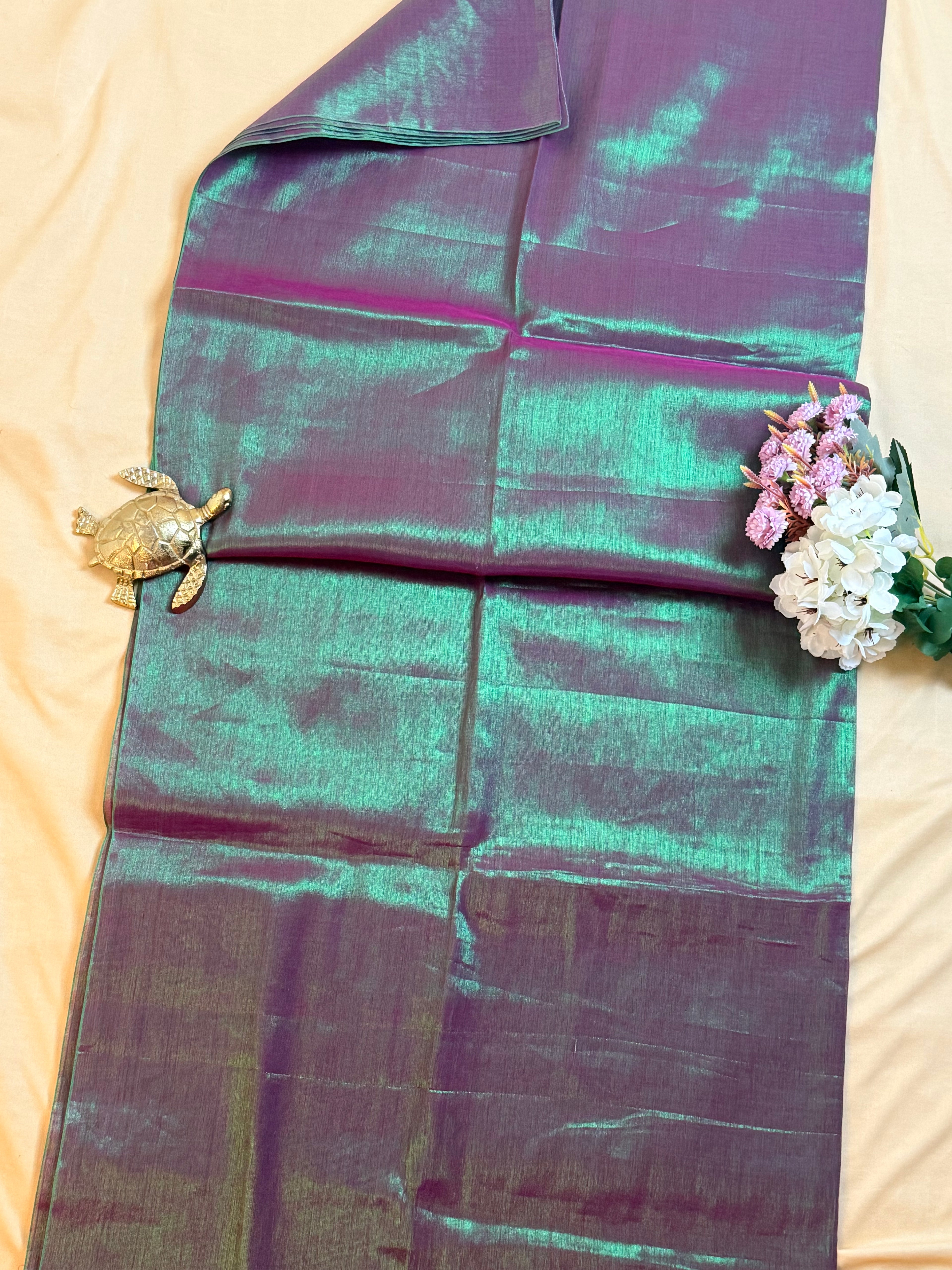 Raga Tissue Saree with Dual-Tone Radiance