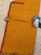 Mul Cotton Saree with Handwoven Gini Sequins