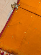 Mul Cotton Saree with Handwoven Gini Sequins