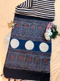 Pure Modal Saree with Hand-Block Ajrakh Artistry