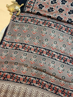 Pure Modal Saree with Hand-Block Ajrakh Artistry