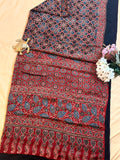 Pure Modal Saree with Hand-Block Ajrakh Artistry