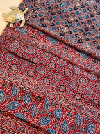 Pure Modal Saree with Hand-Block Ajrakh Artistry