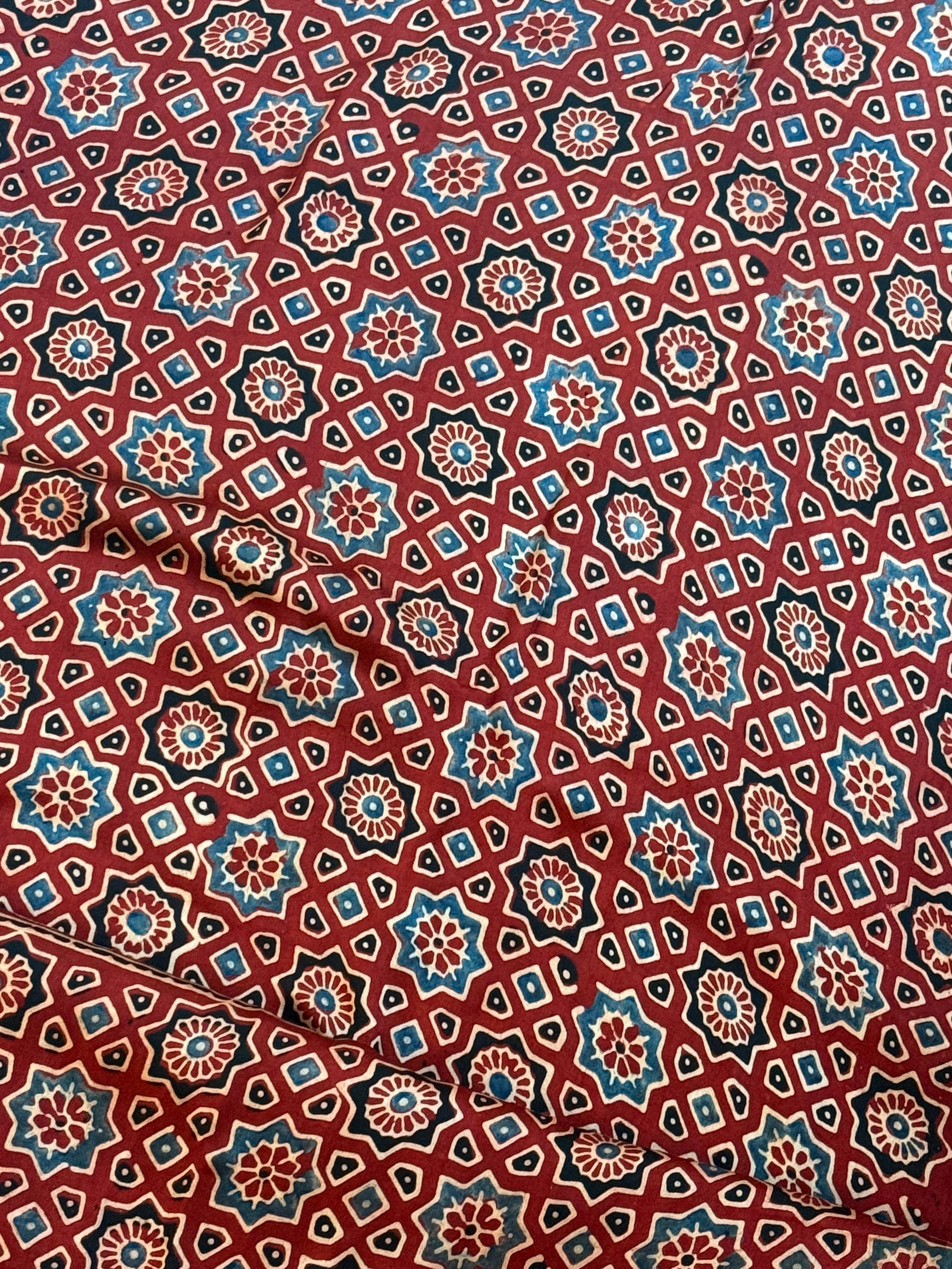 Pure Modal Saree with Hand-Block Ajrakh Artistry