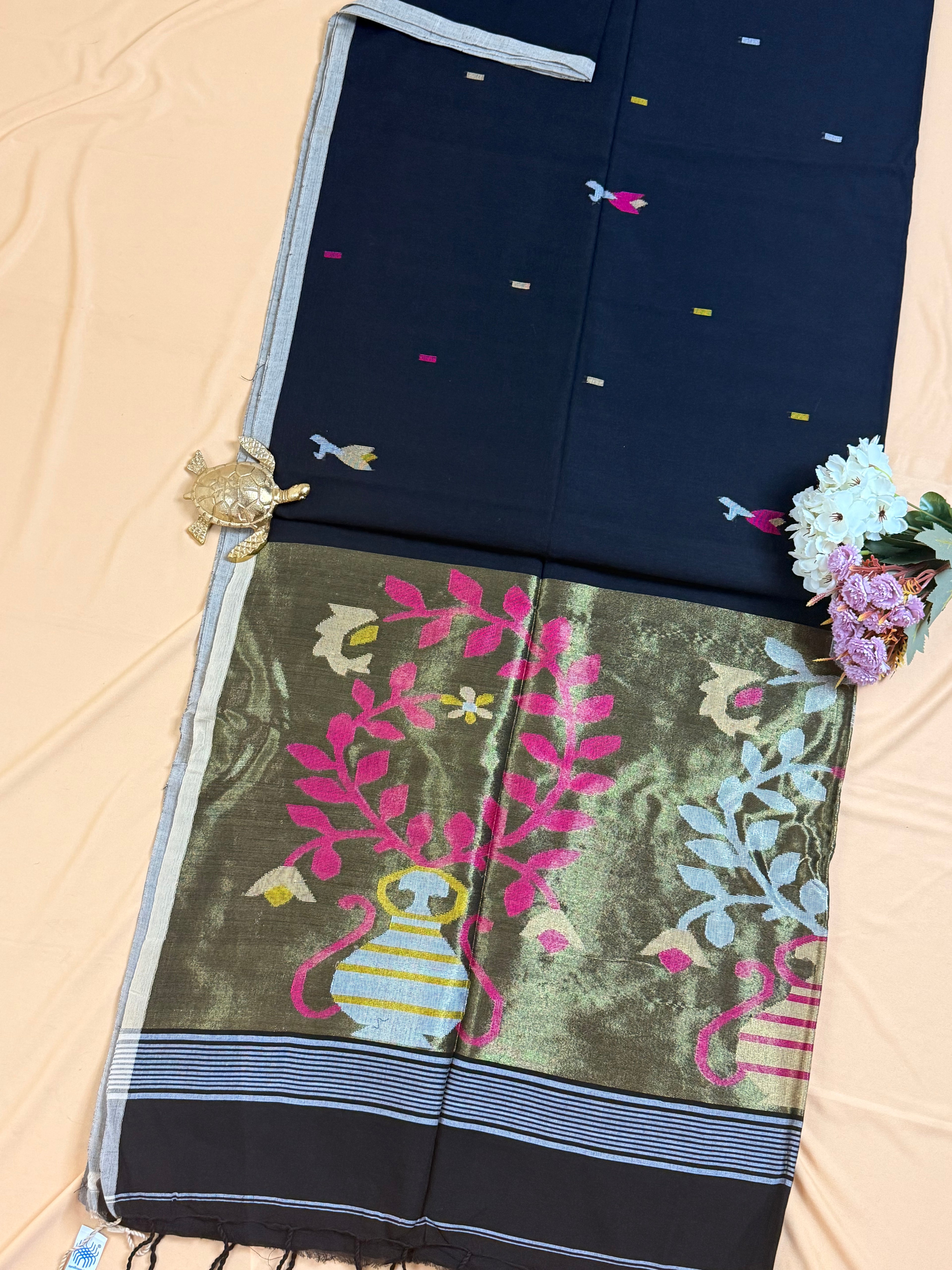 Maslite Cotton Jamdani-Paithani (Copy)