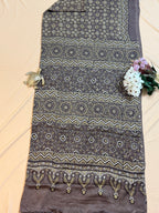 Pure Modal Saree with Hand-Block Ajrakh Artistry