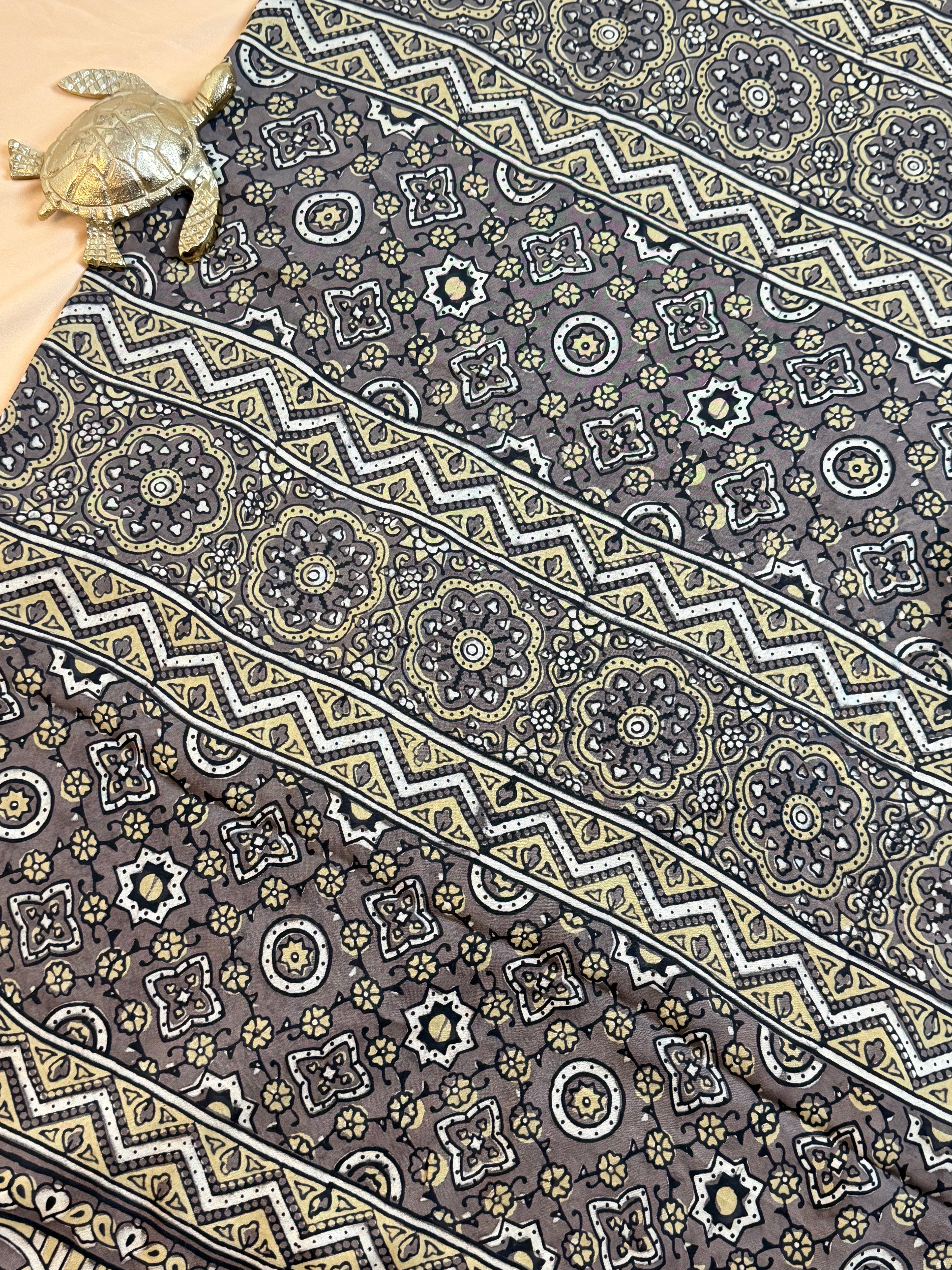 Pure Modal Saree with Hand-Block Ajrakh Artistry