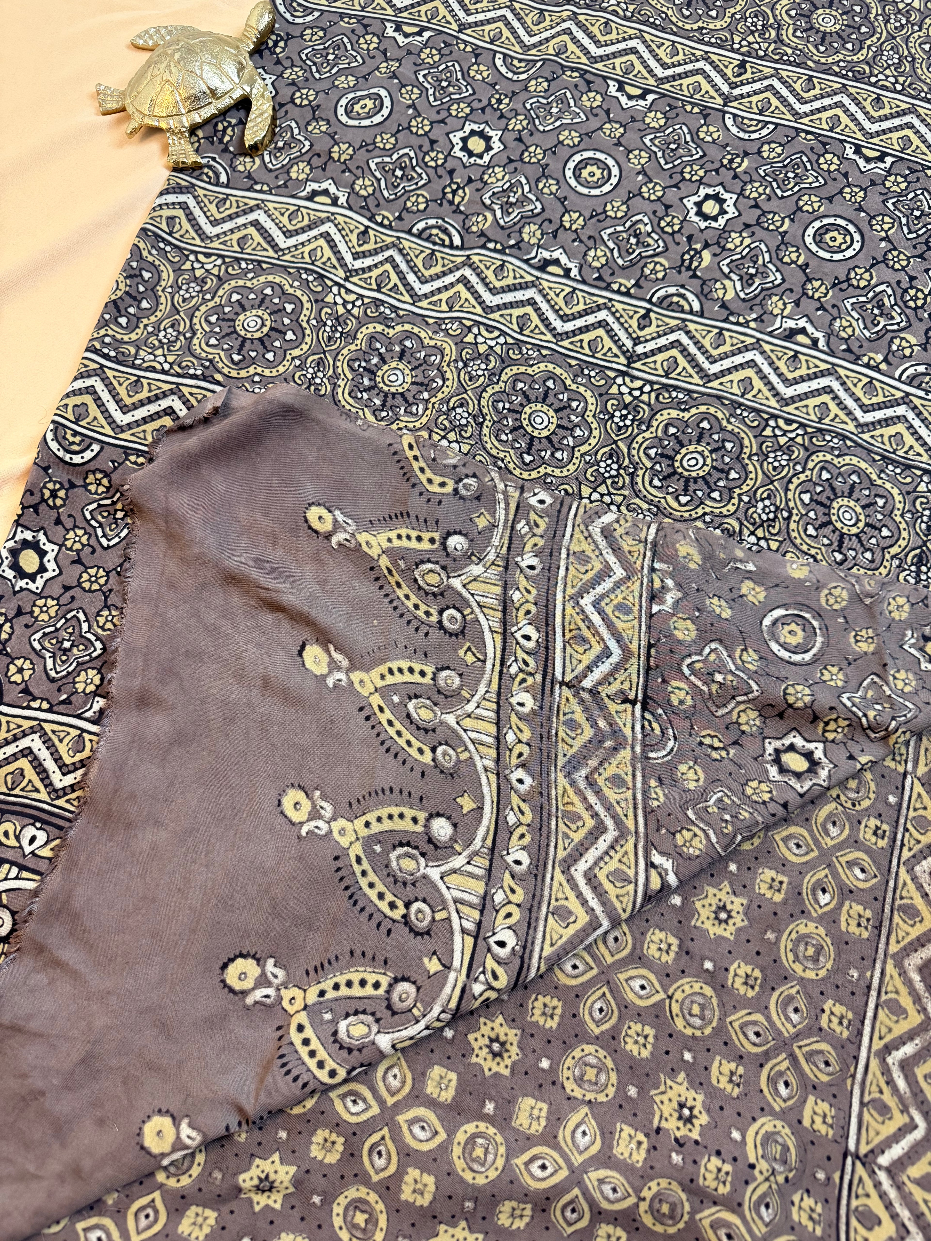 Pure Modal Saree with Hand-Block Ajrakh Artistry