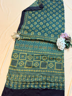 Pure Modal Saree with Hand-Block Ajrakh Artistry