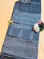 Pure Modal Saree with Hand-Block Dabu/Bagru Artistry