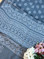 Pure Modal Saree with Hand-Block Dabu/Bagru Artistry
