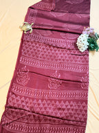 Pure Modal Saree with Hand-Block Dabu/Bagru Artistry