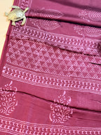 Pure Modal Saree with Hand-Block Dabu/Bagru Artistry