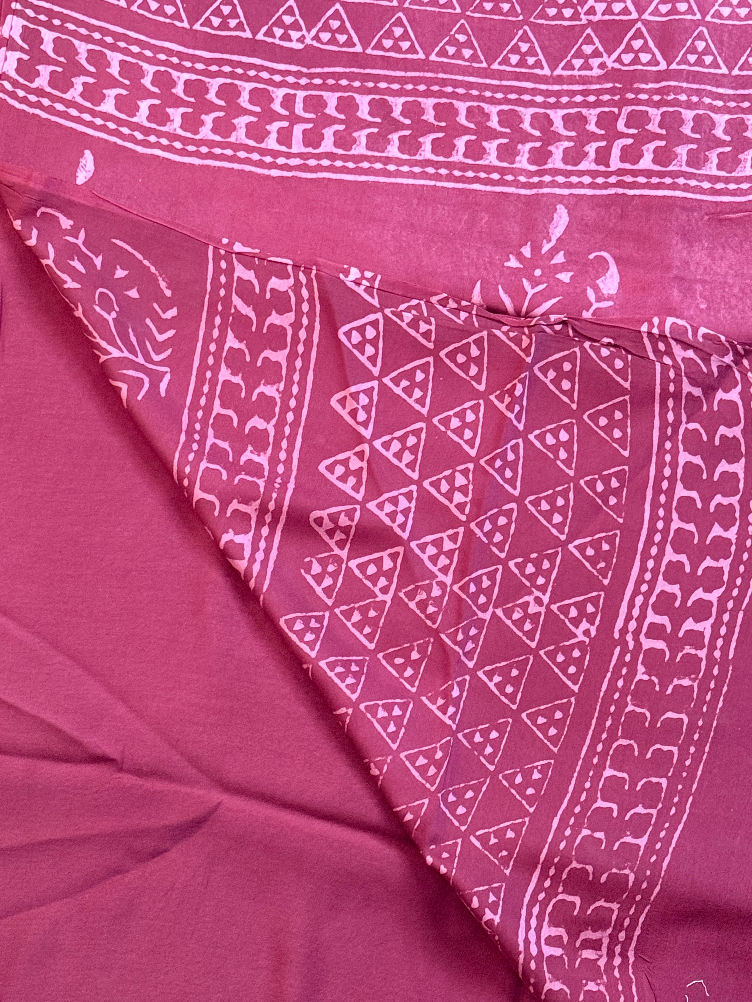 Pure Modal Saree with Hand-Block Dabu/Bagru Artistry