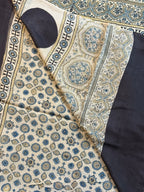 Pure Modal Saree with Hand-Block Ajrakh Artistry