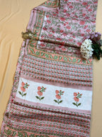 Pure Modal Saree with Hand-Block Sanganeri Artistry