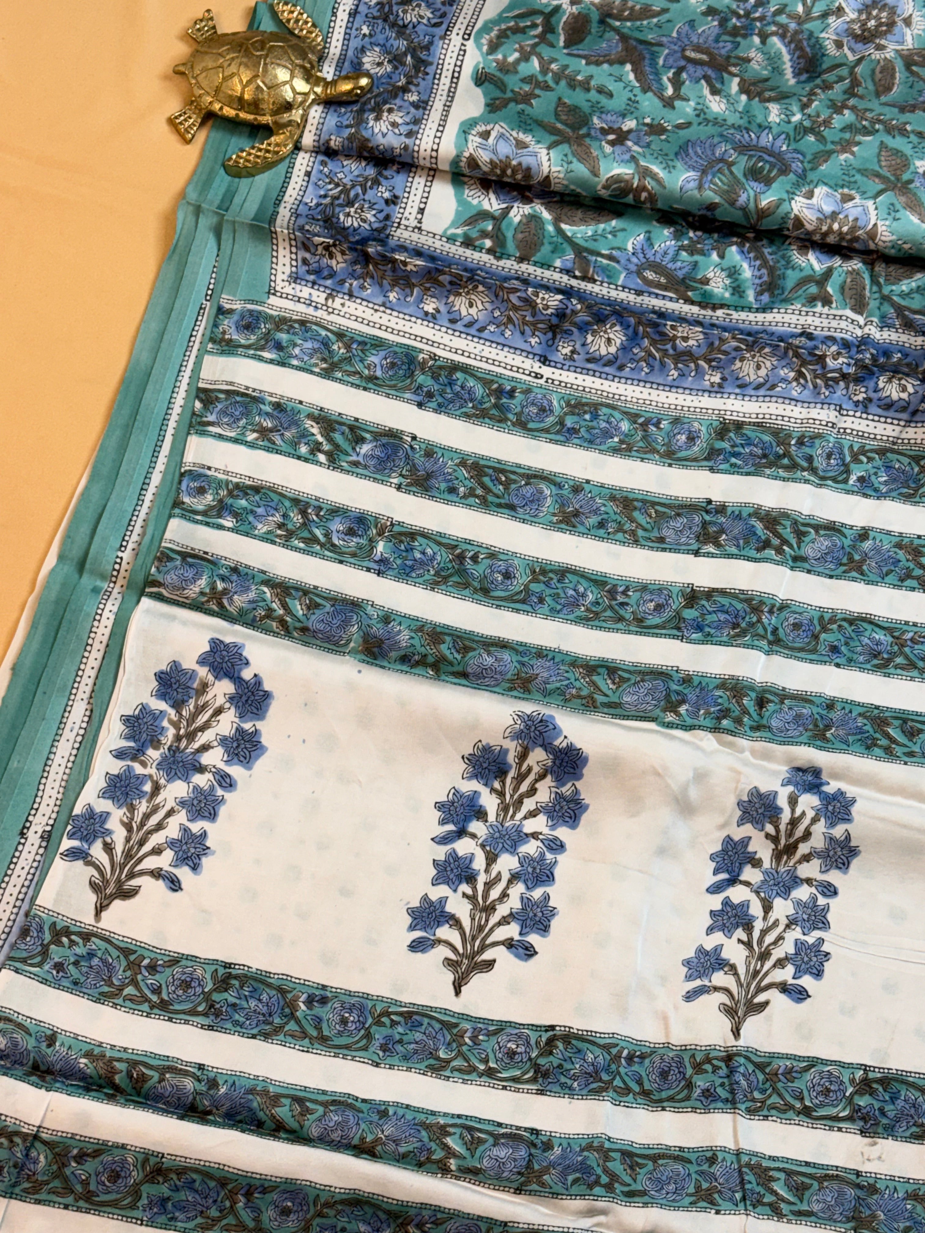 Pure Modal Saree with Hand-Block Sanganeri Artistry