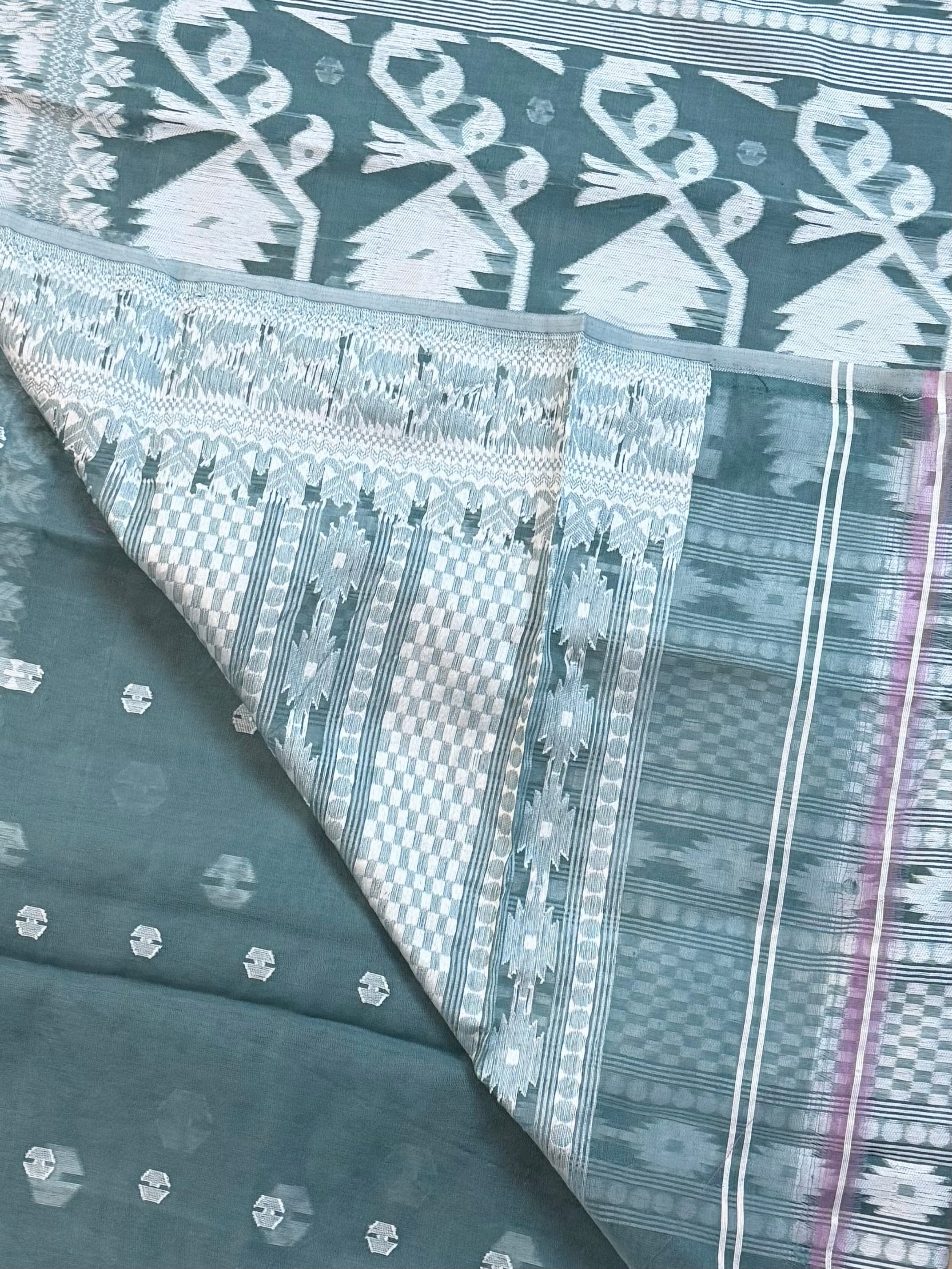 Dhakai Jamdani inspired Saree in Airy Cotton