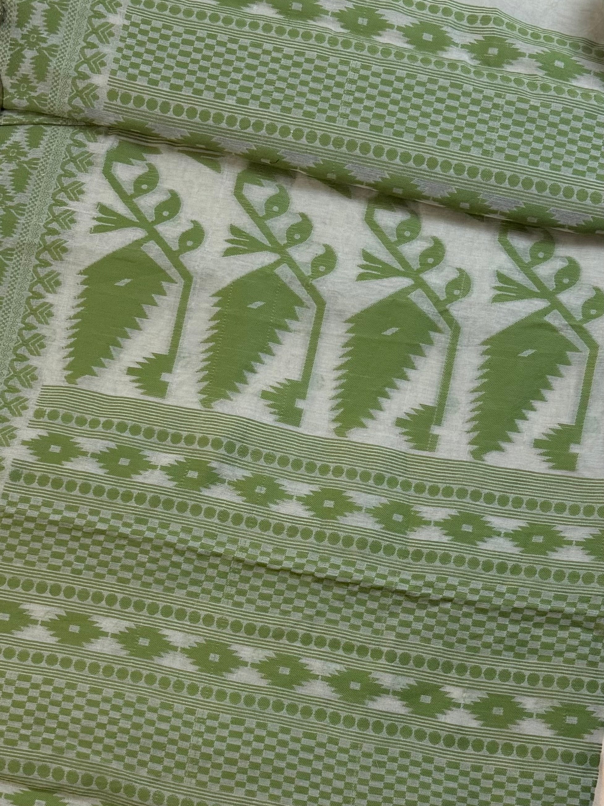Dhakai Jamdani inspired Saree in Airy Cotton