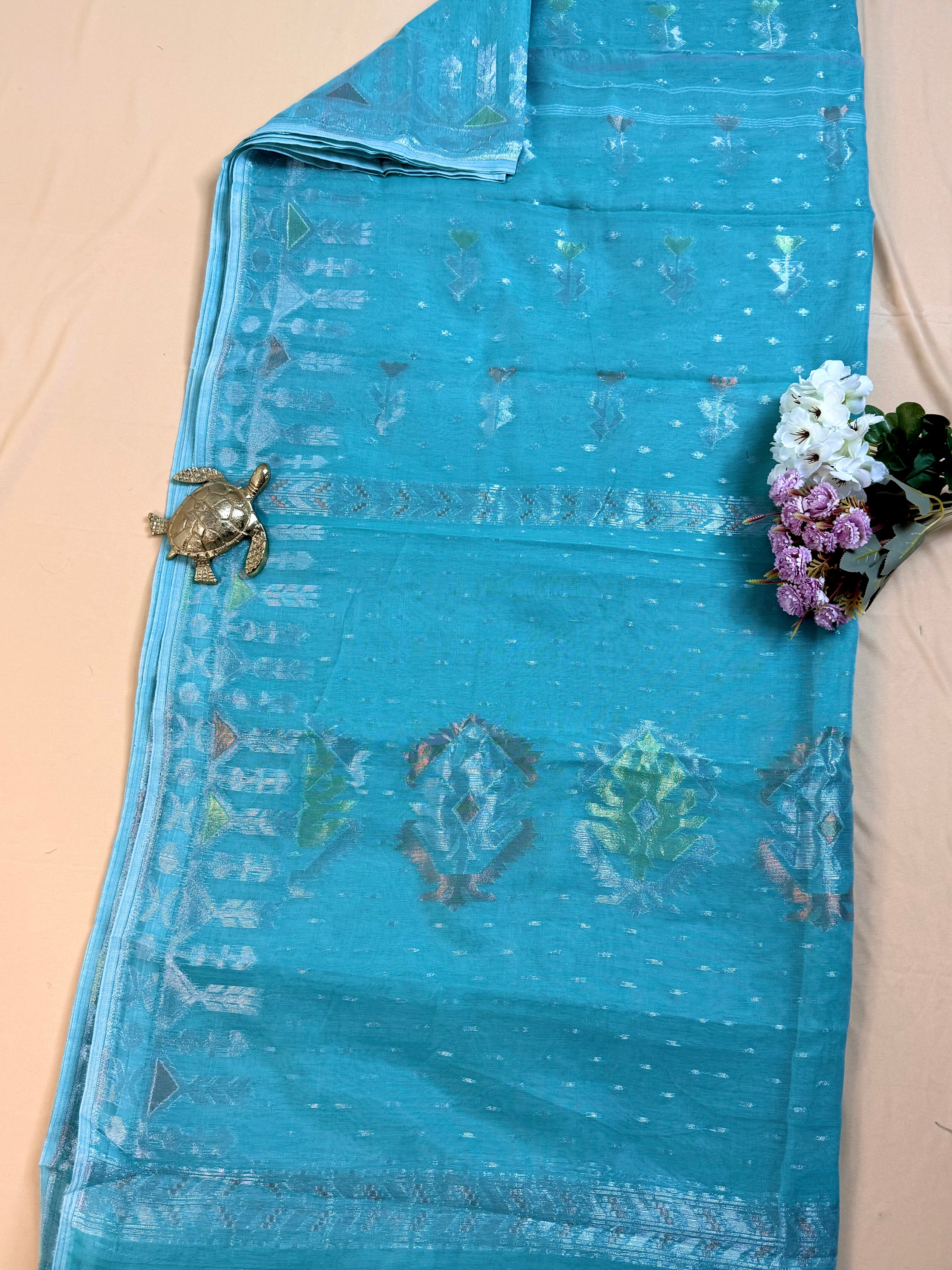 Dhakai Jamdani inspired Saree in Airy Cotton