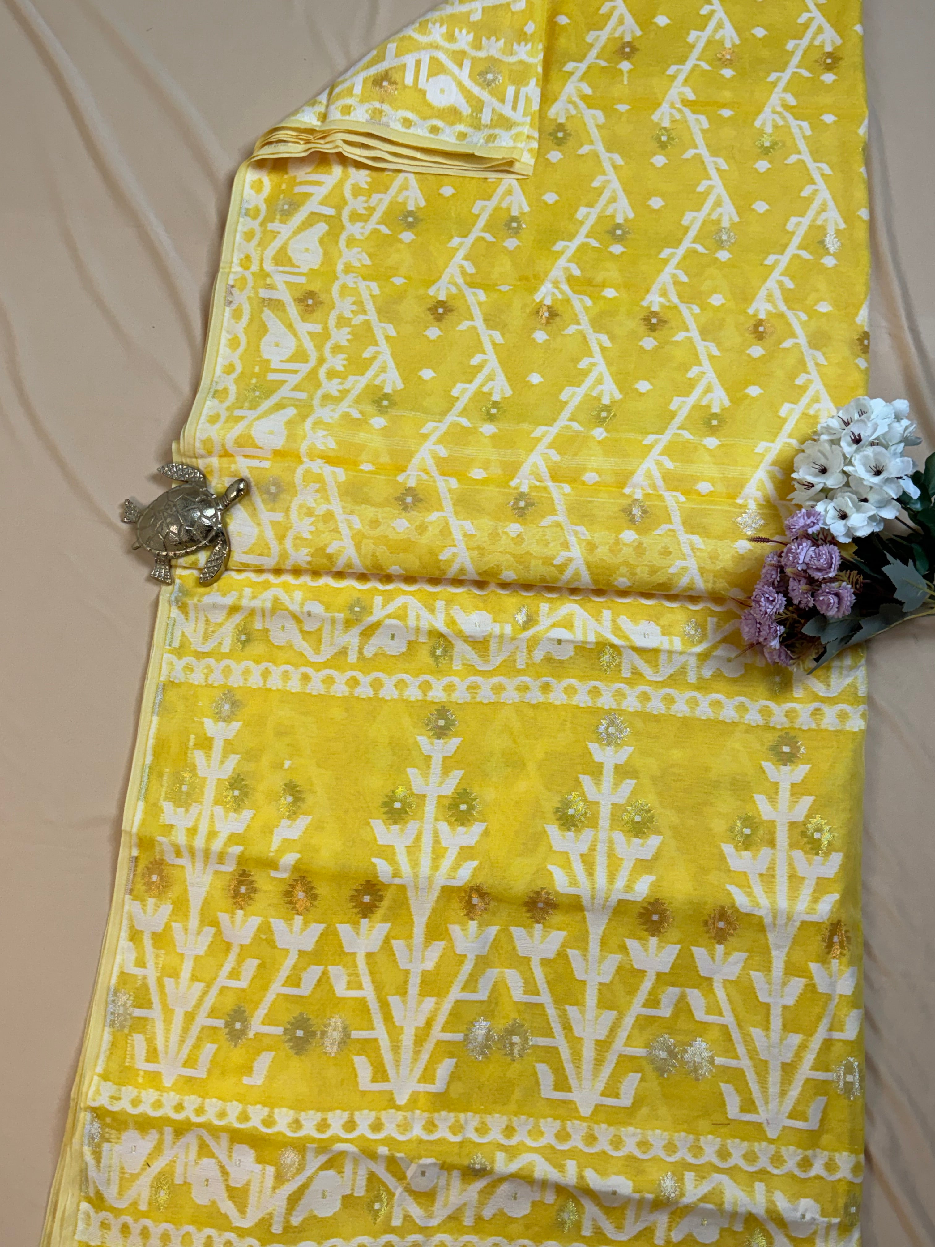 Dhakai Jamdani inspired Saree in Airy Cotton