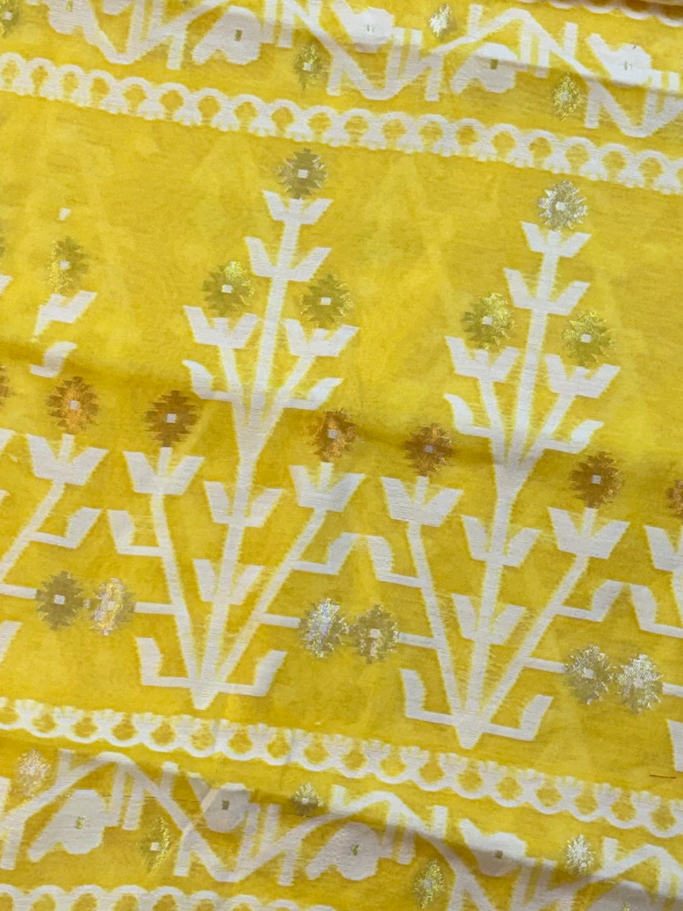 Dhakai Jamdani inspired Saree in Airy Cotton