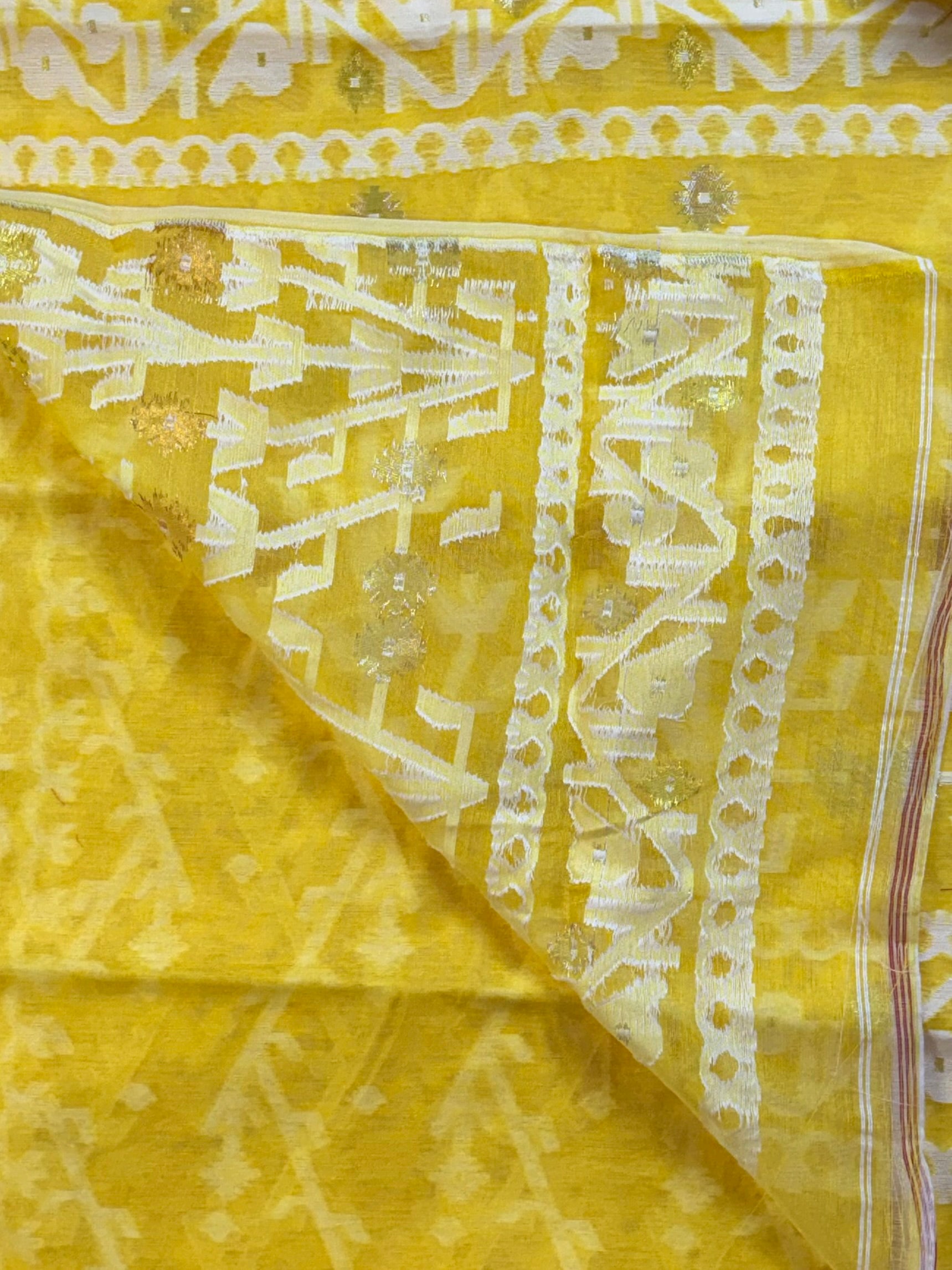 Dhakai Jamdani inspired Saree in Airy Cotton