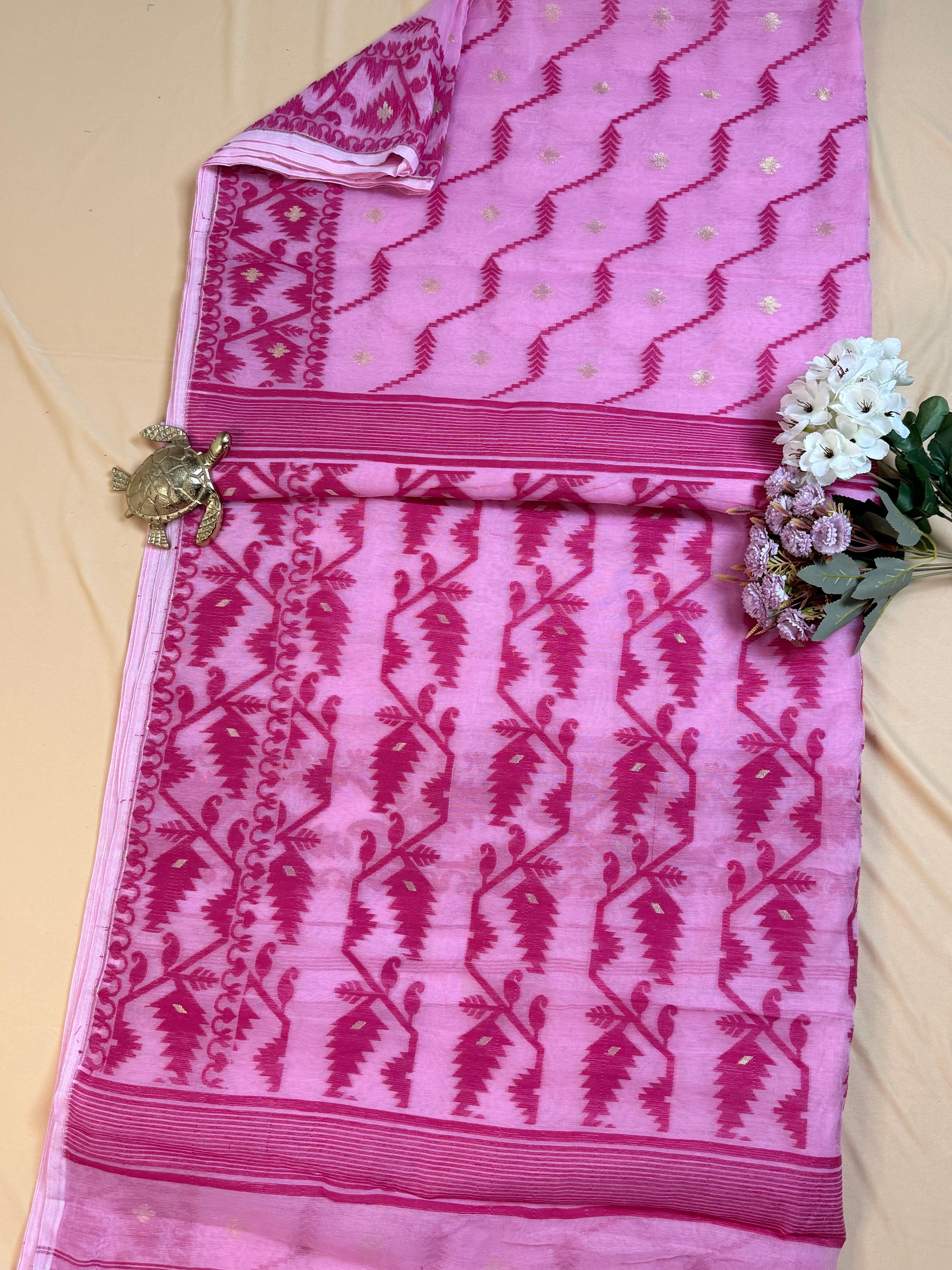 Dhakai Jamdani inspired Saree in Airy Cotton