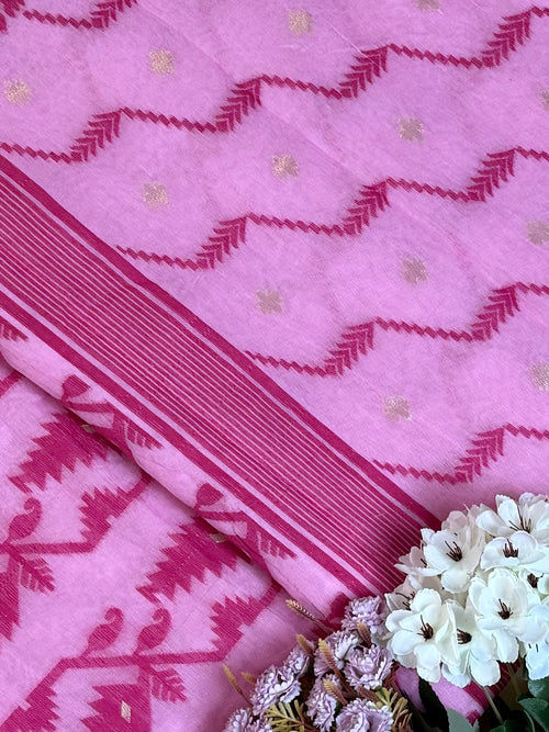 Dhakai Jamdani inspired Saree in Airy Cotton
