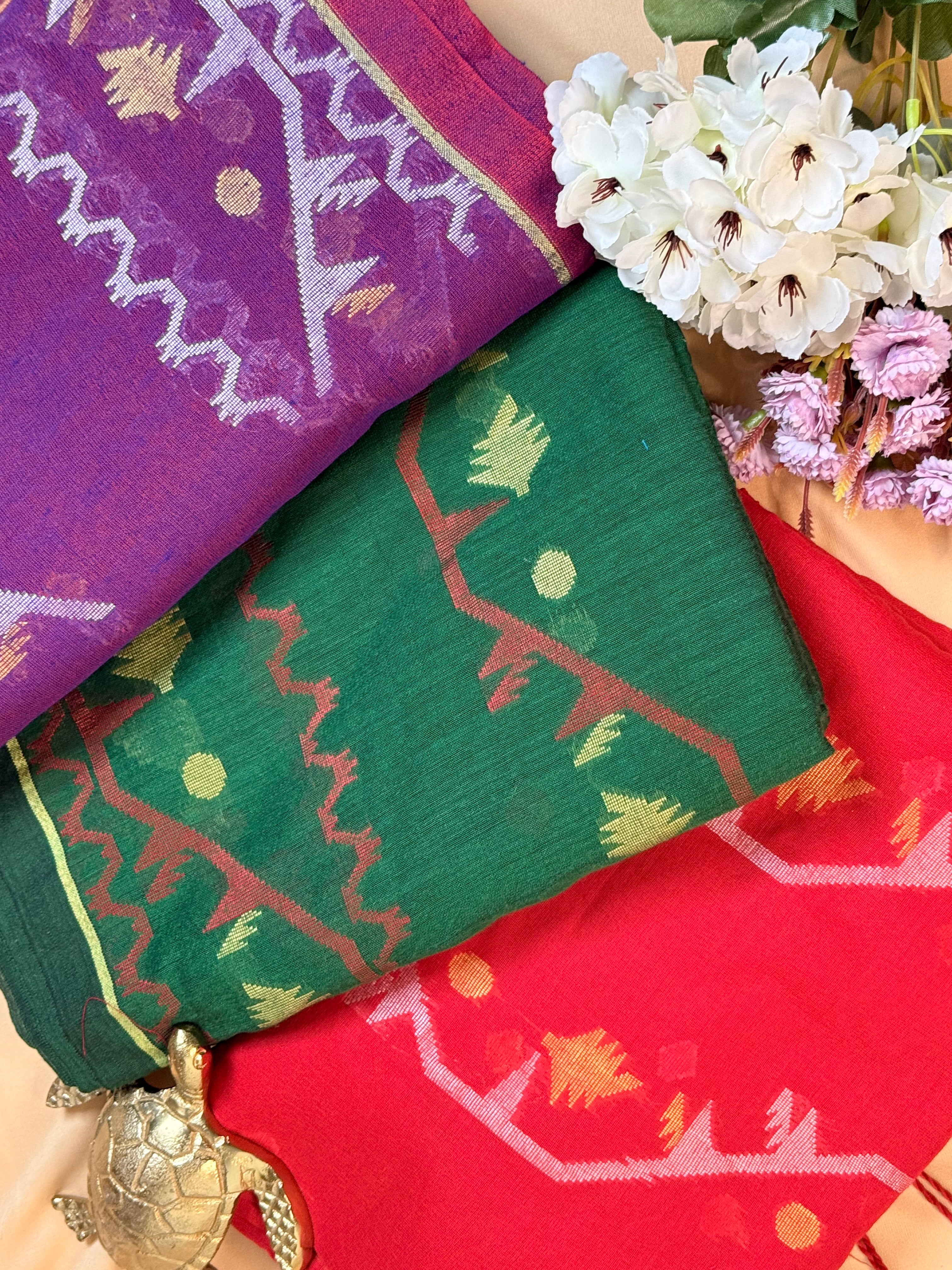 Jamdani inspired Saree in Soft Cotton