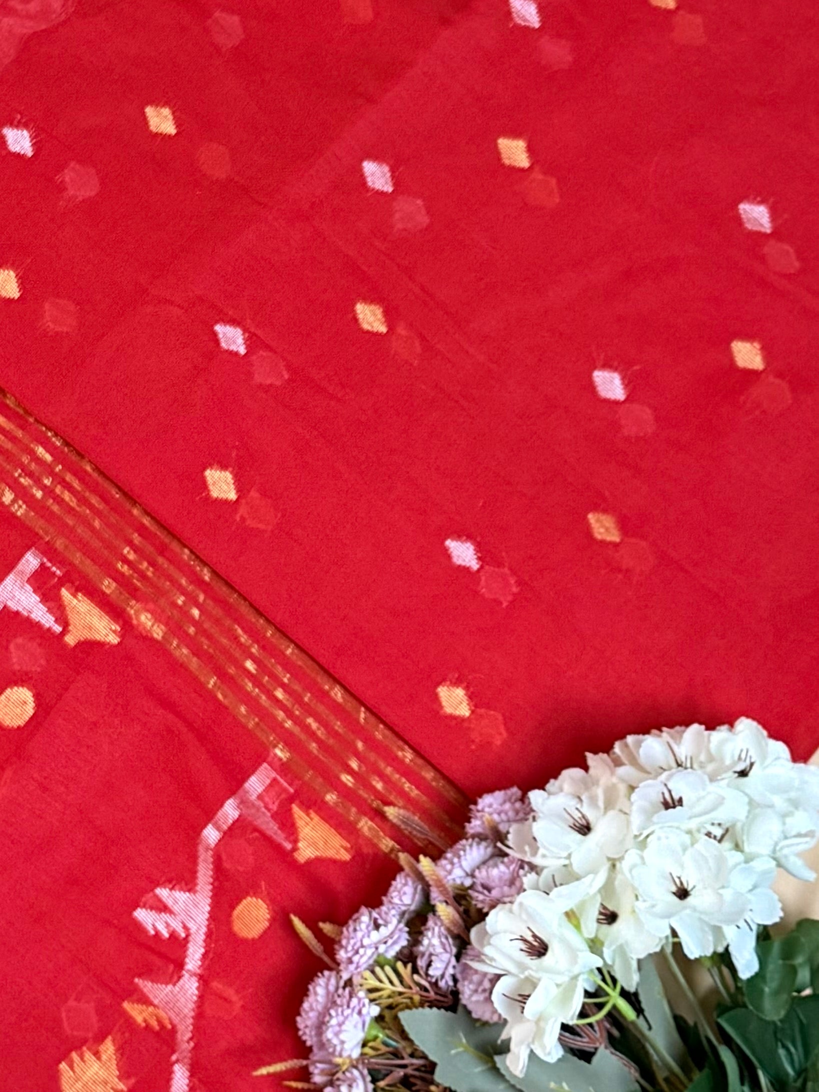 Jamdani inspired Saree in Soft Cotton