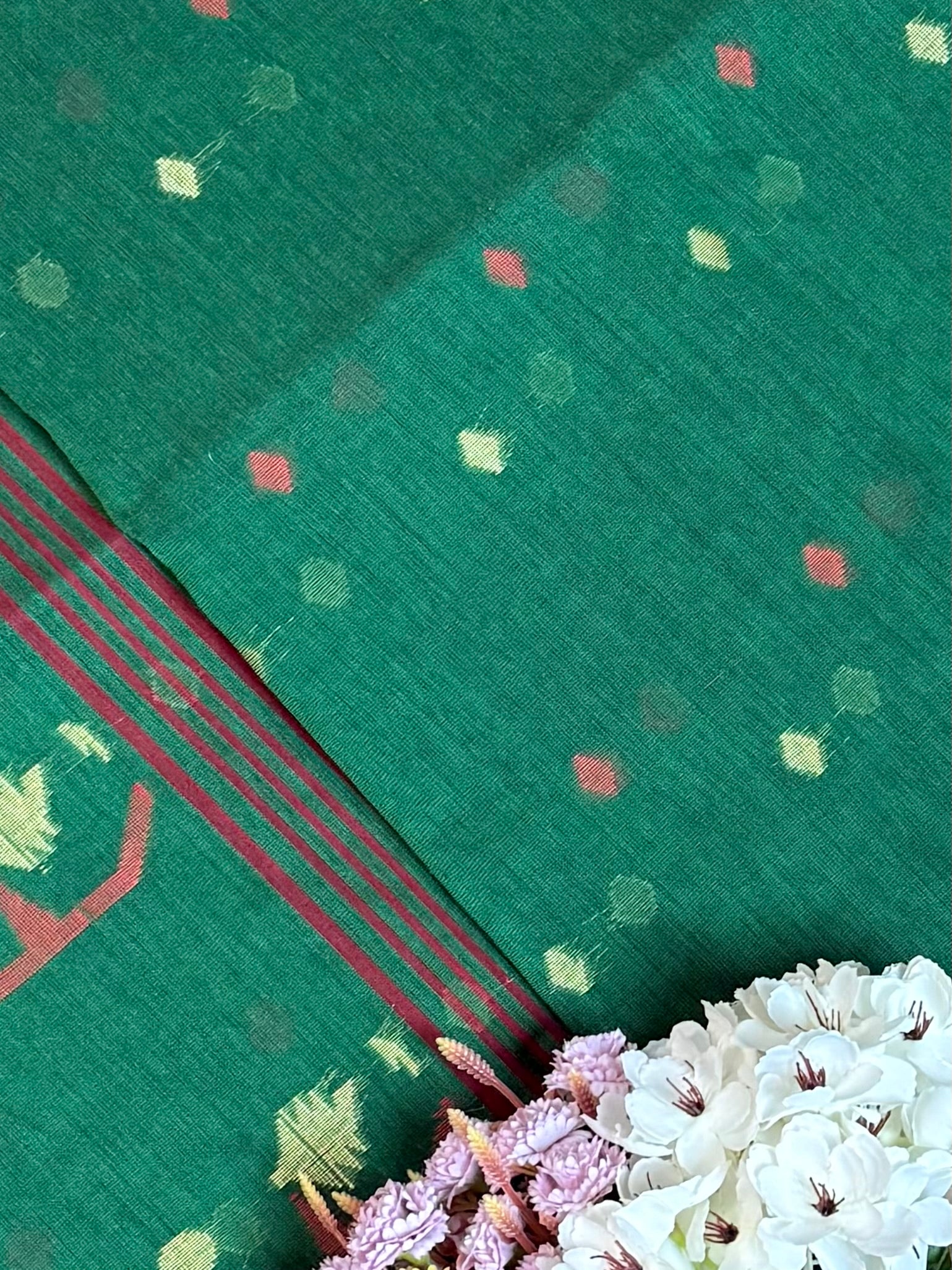 Jamdani inspired Saree in Soft Cotton