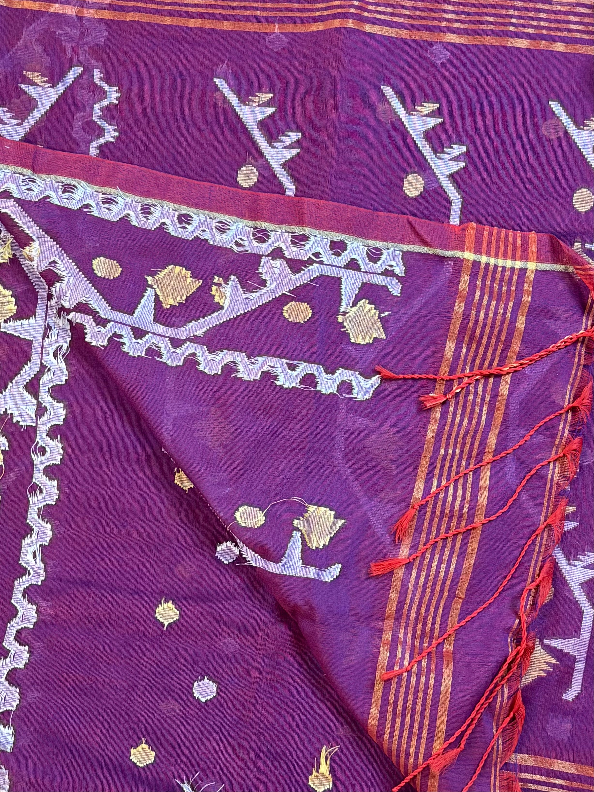 Jamdani inspired Saree in Soft Cotton