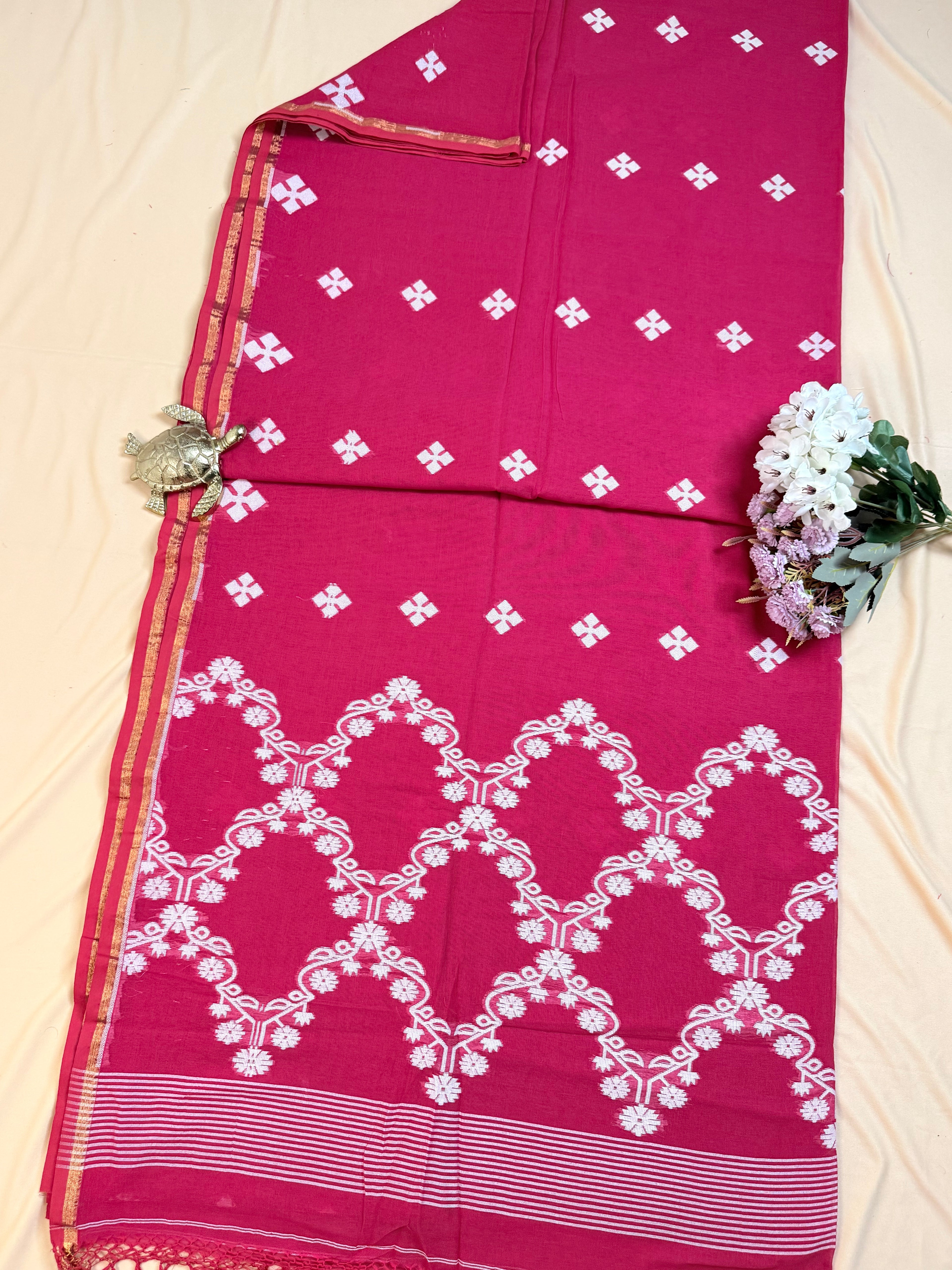 Jamdani inspired Saree in Soft Cotton