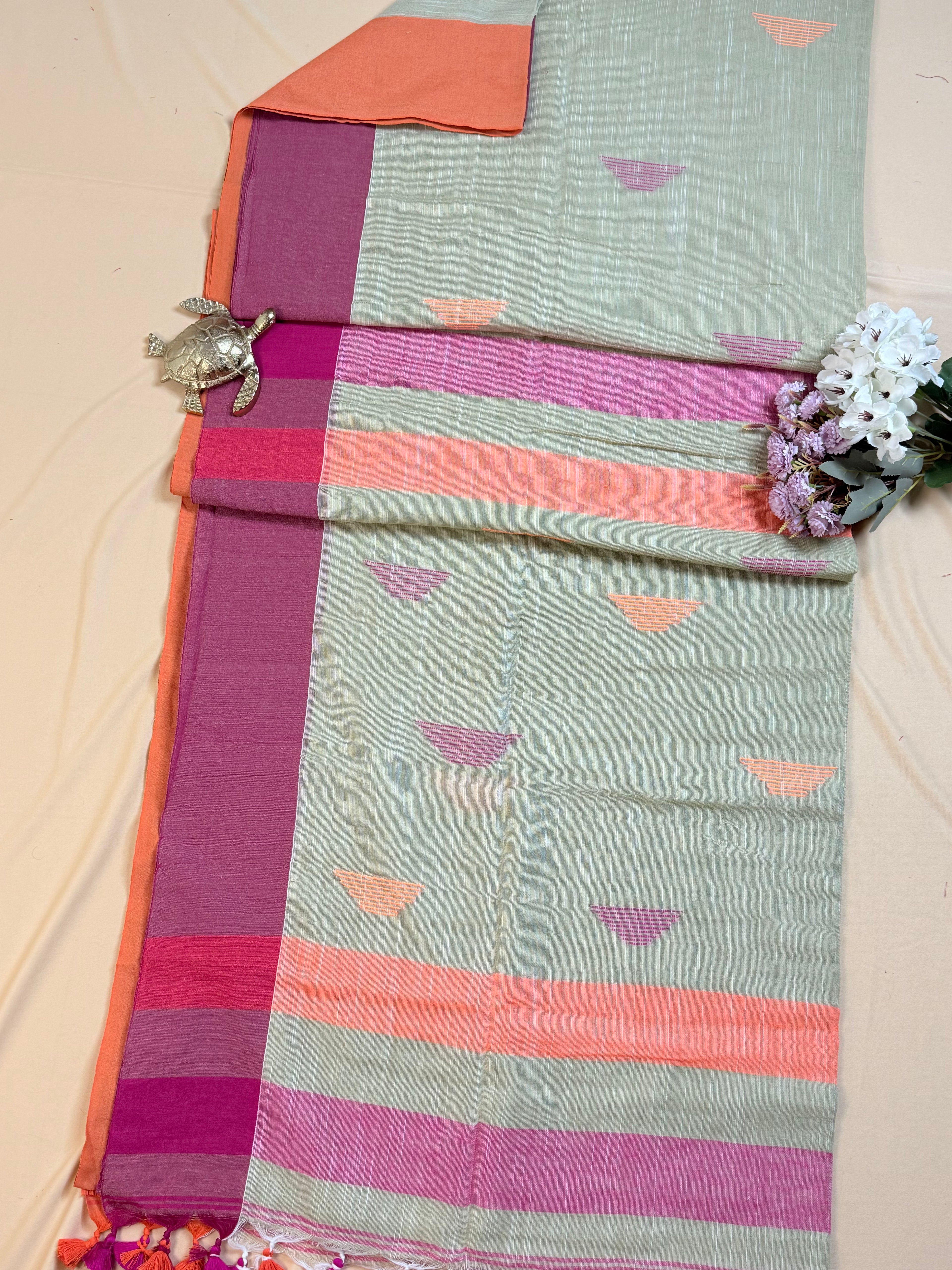 Cotton needle work Saree