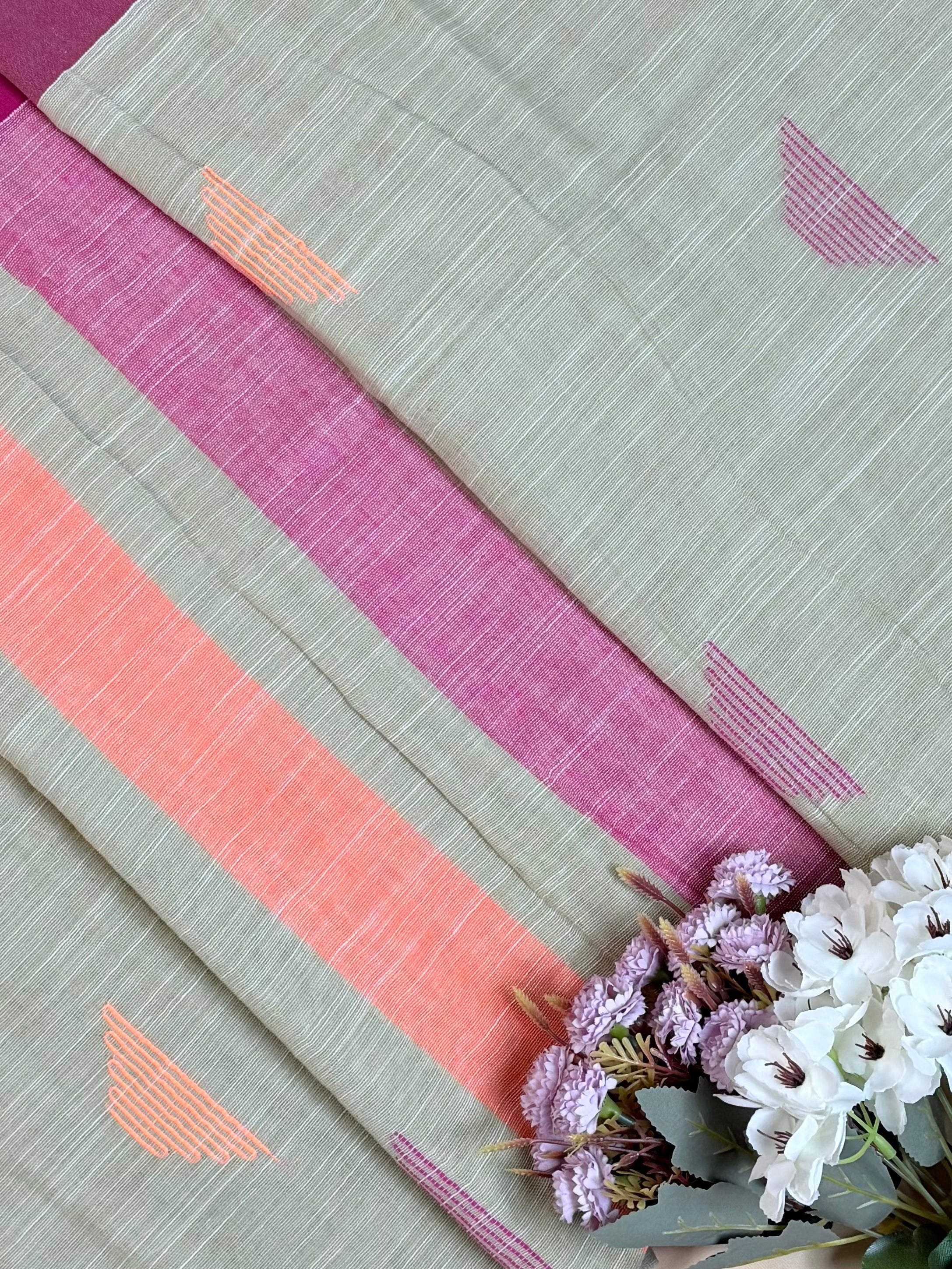 Cotton needle work Saree