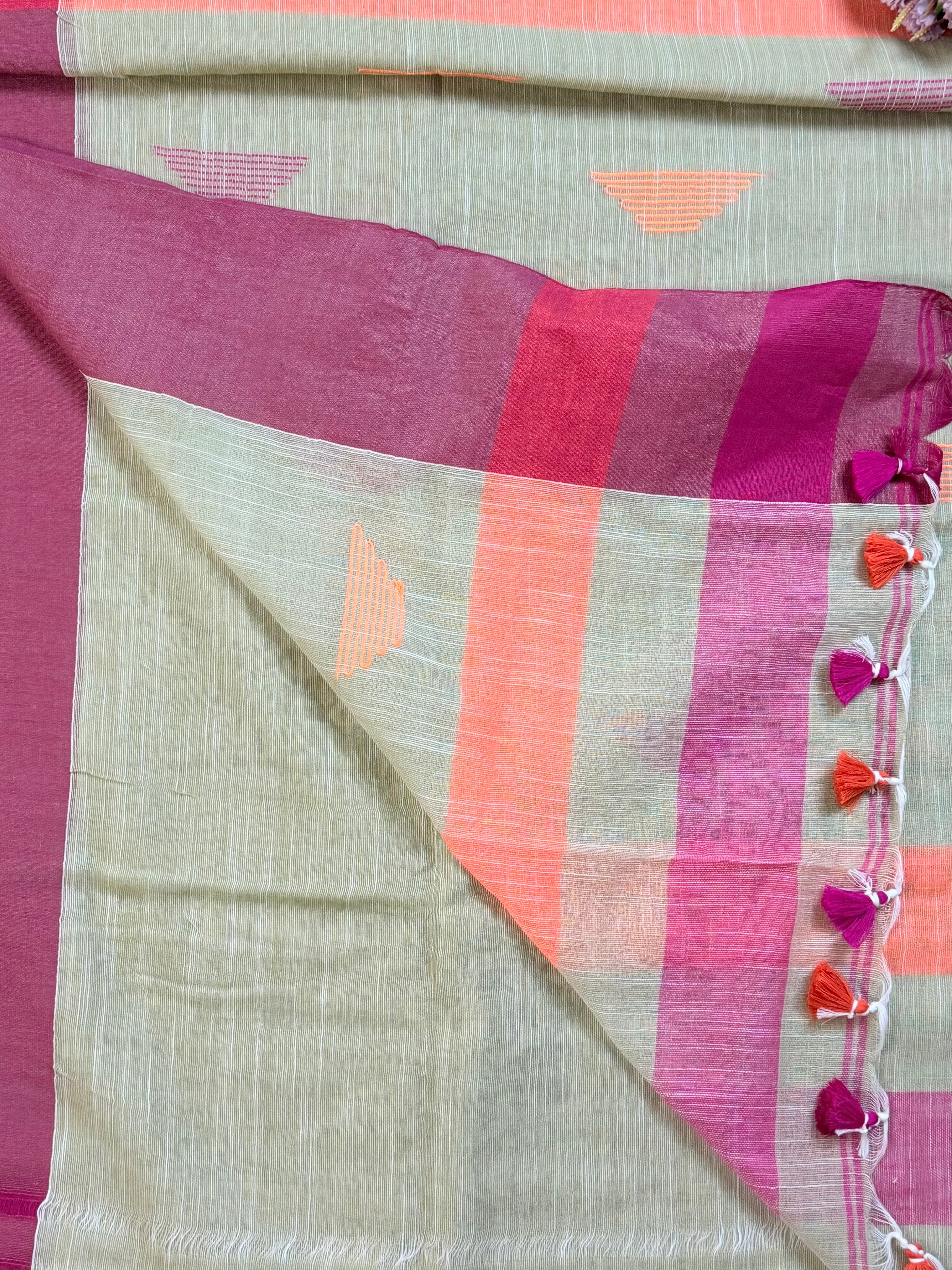 Cotton needle work Saree