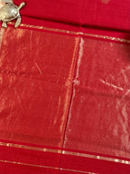 Handloom Maheshwari Red Flower Butta Saree