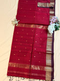 Handloom Maheshwari Diamond Butta Saree
