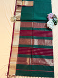 Handloom Maheshwari Plain Contrast Border Saree