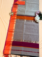 Handloom Maheshwari Plain Ganga Jamuna Saree